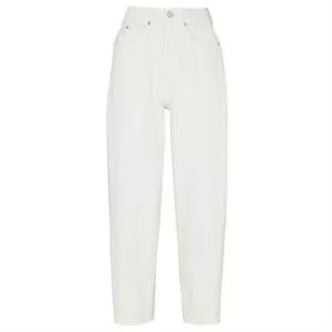 Whistles High Waist White Barrel Leg Jeans